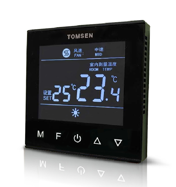 TM616V 钢化玻璃触摸按键型中央空调温控器